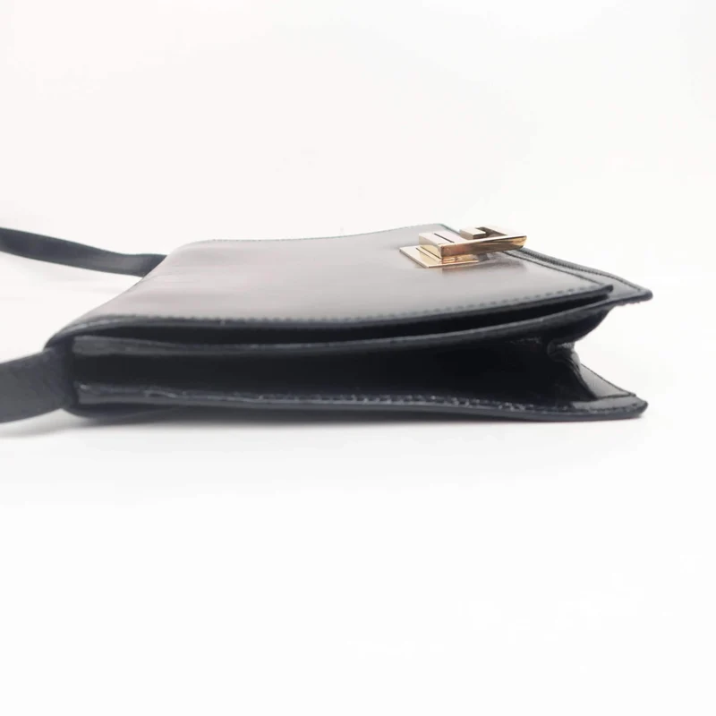 Gucci Vintage Black Leather Flap Bag