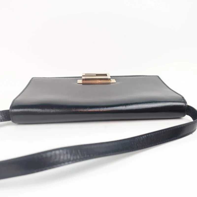 Gucci Vintage Black Leather Flap Bag