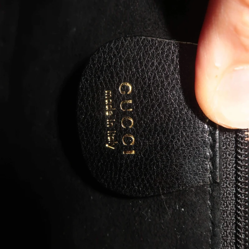 Gucci Vintage Black Leather Flap Bag