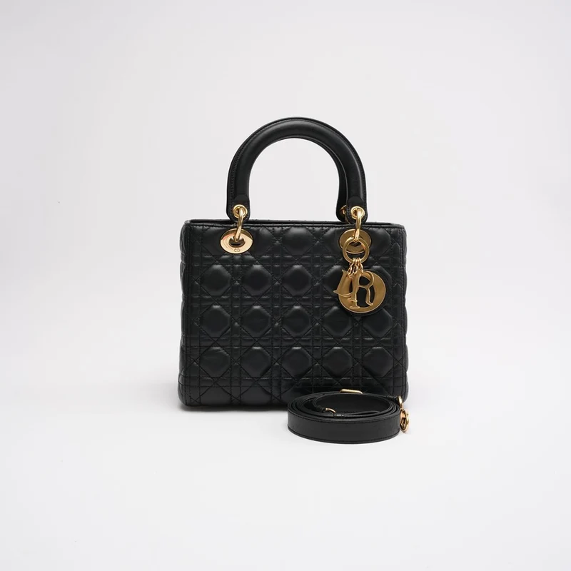 Dior Lady Dior Medium Bag Schwarz Cannage klassisch