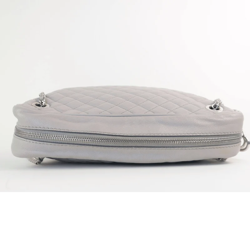 Dolce & Gabbana Light Grey Quilted Lily Glam Leather Bag