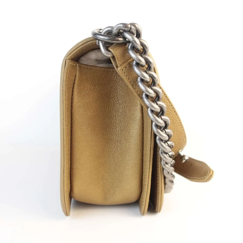 Chanel Gold Medium Boy Ruthenium Hardware Bag