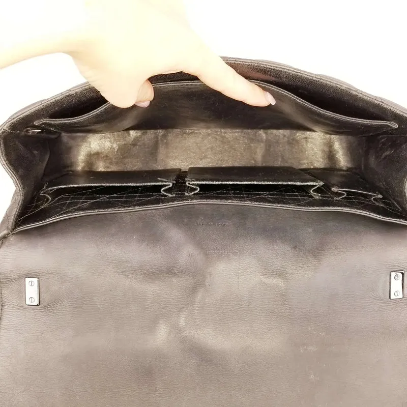 Christian Dior Black Cannage Quilted Lambskin Leather Miss Dior Large Flap Bag