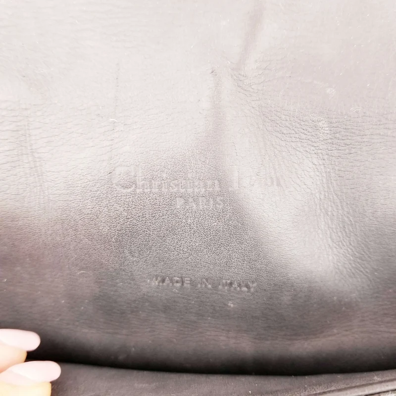 Christian Dior Black Cannage Quilted Lambskin Leather Miss Dior Large Flap Bag