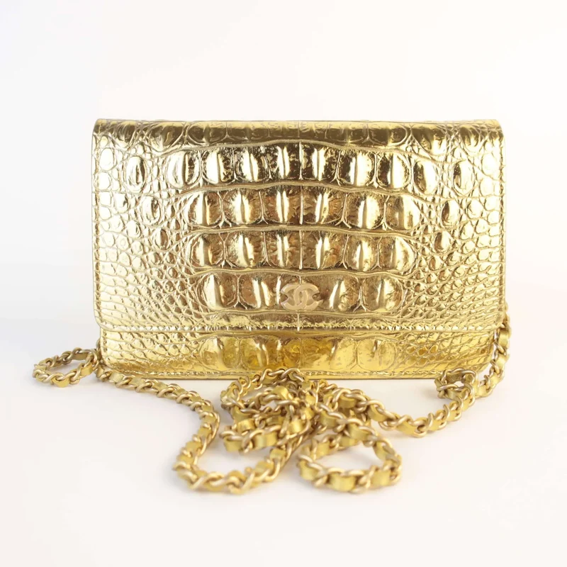 Chanel Runway Metallic Crocodile Embossed WOC