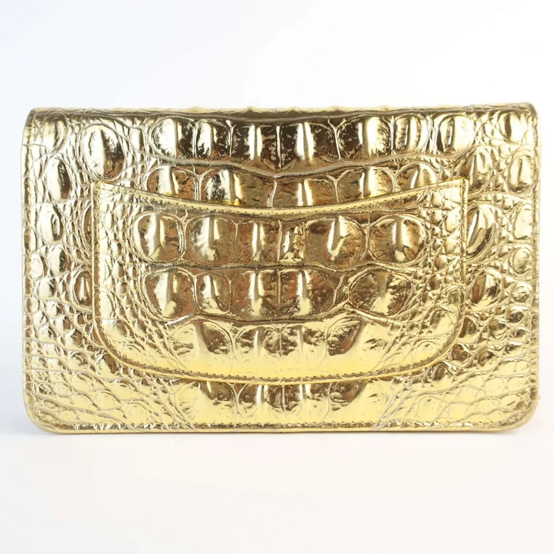 Chanel Runway Metallic Crocodile Embossed WOC