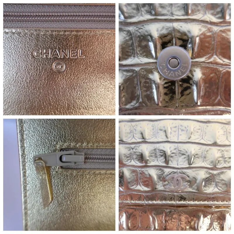 Chanel Runway Metallic Crocodile Embossed WOC