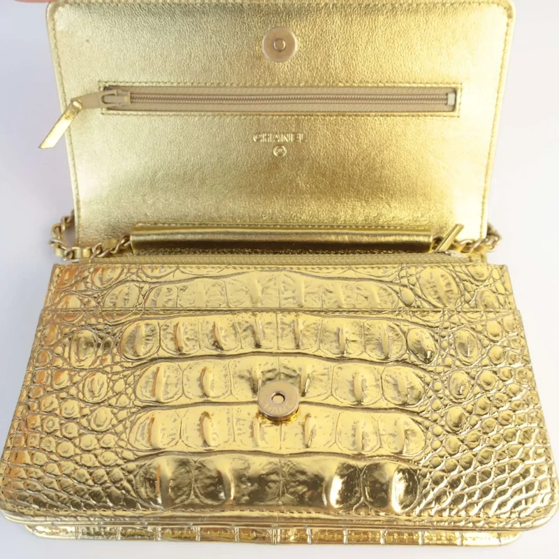 Chanel Runway Metallic Crocodile Embossed WOC