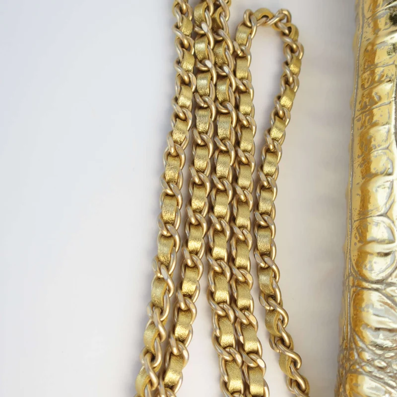 Chanel Runway Metallic Crocodile Embossed WOC