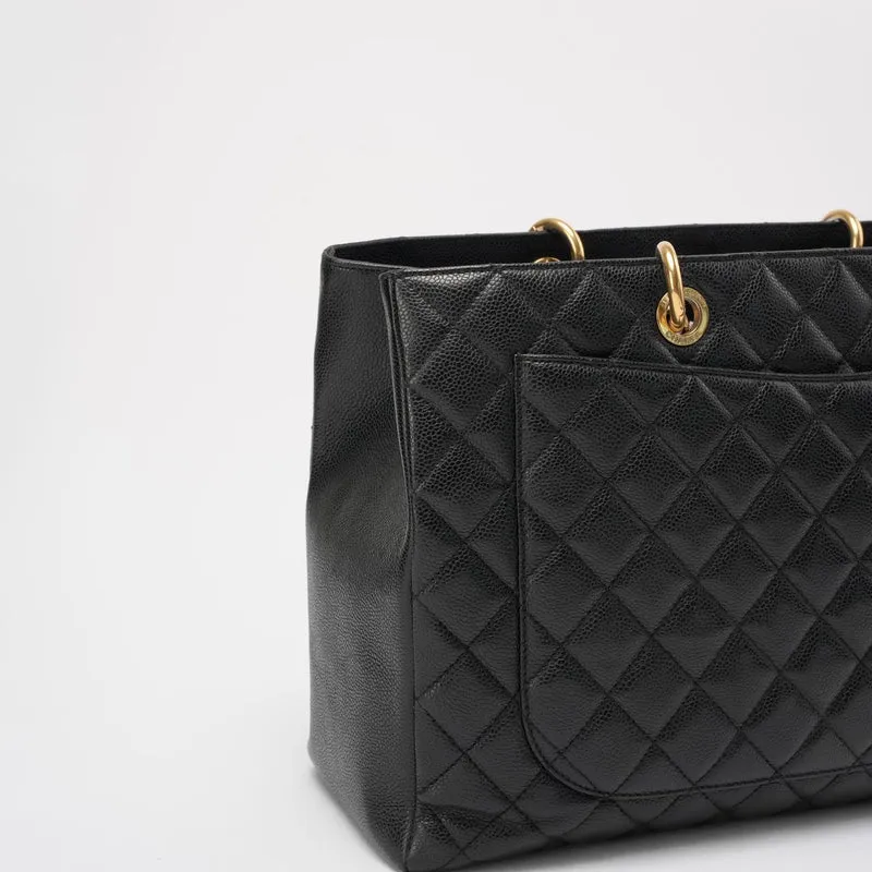Chanel Black Grand Shopping Tote (GST) Tasche aus Kaviarleder