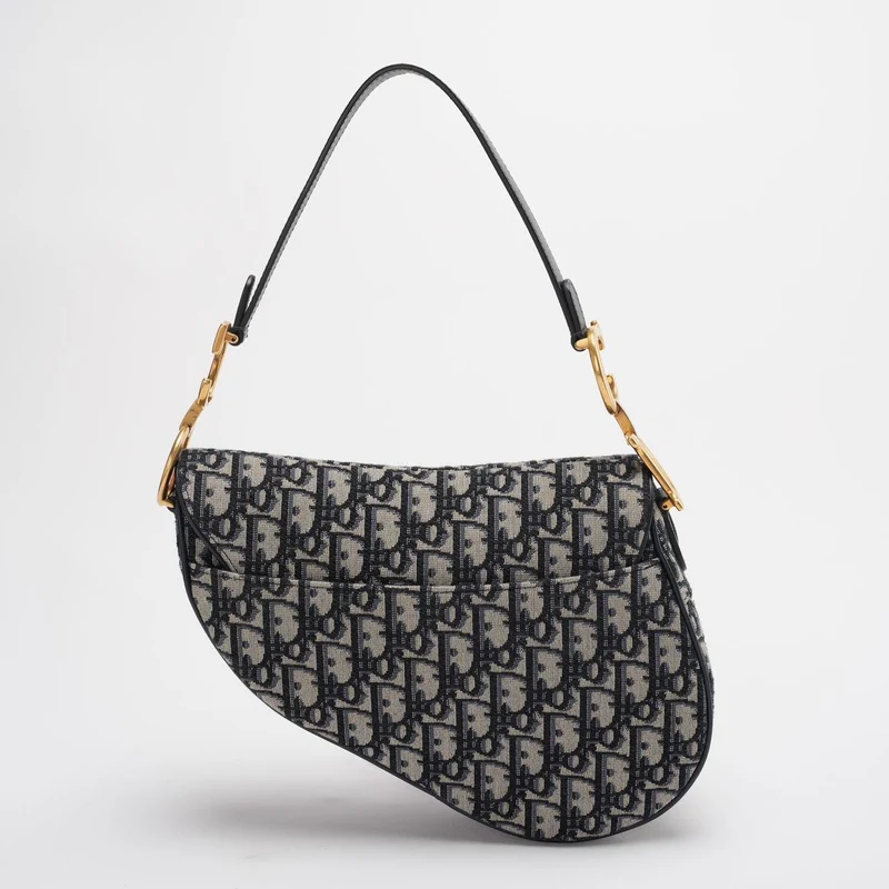 Dior Saddle Bag Medium Umhängetasche Blau Schräg Jacquard Mit Schultergurt Ab 2019
