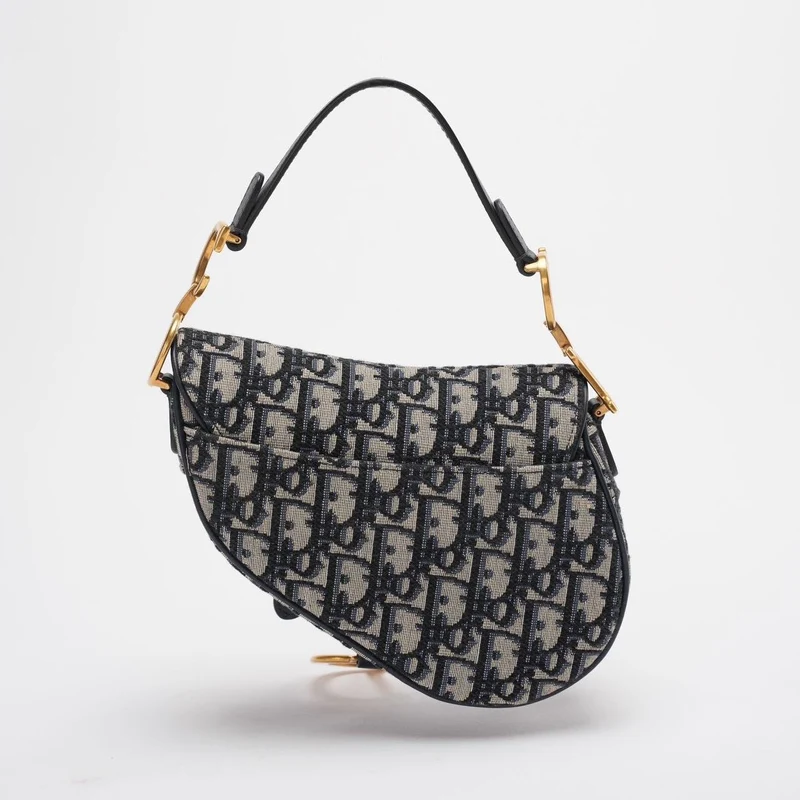 Dior Saddle Bag Mini Blau Schräg Jacquard mit Schultergurt Ab 2019