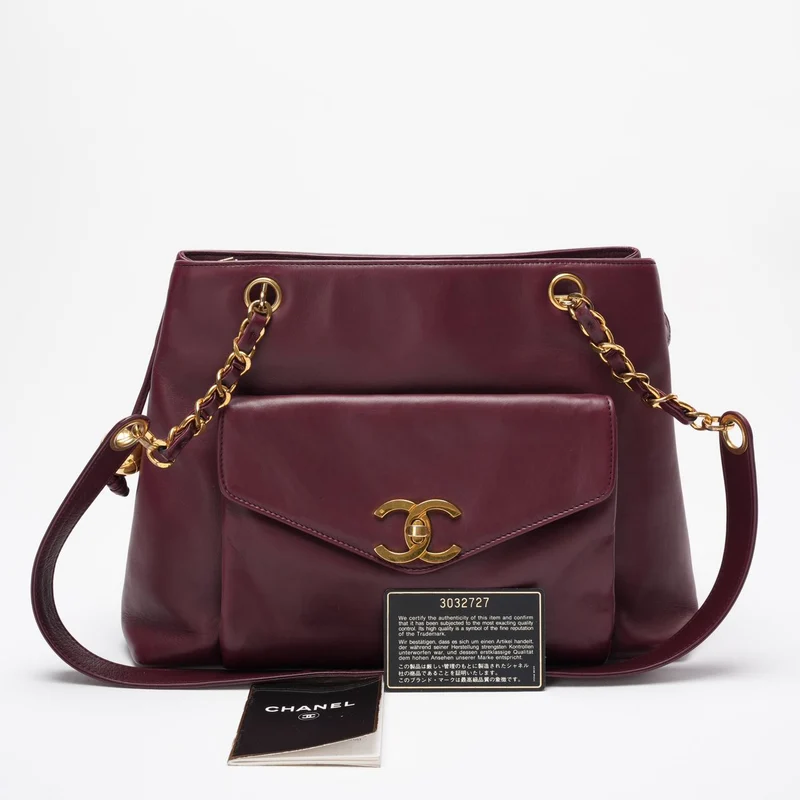 Chanel Vintage Timeless Tote Burgunderrot