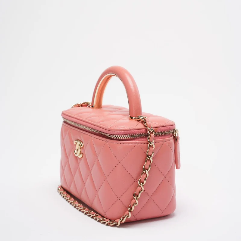 Chanel Vanity Rechteckige Henkeltasche Pink