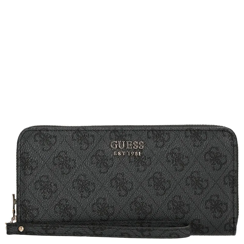 Guess Brenton SLG Large Zip Around - Geldbörse 12cc 21 cm (coal logo)