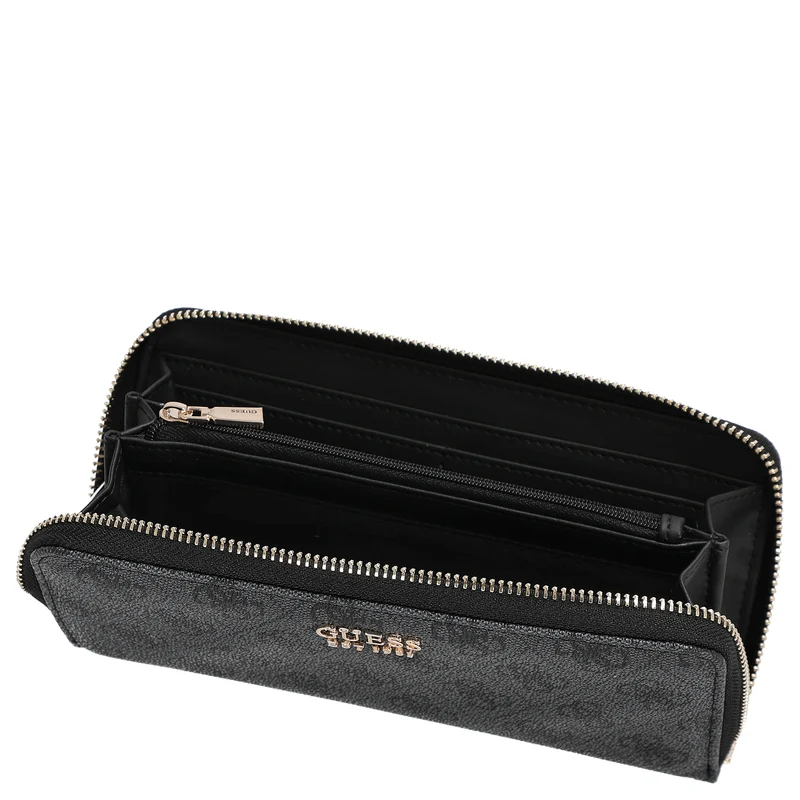 Guess Brenton SLG Large Zip Around - Geldbörse 12cc 21 cm (coal logo)