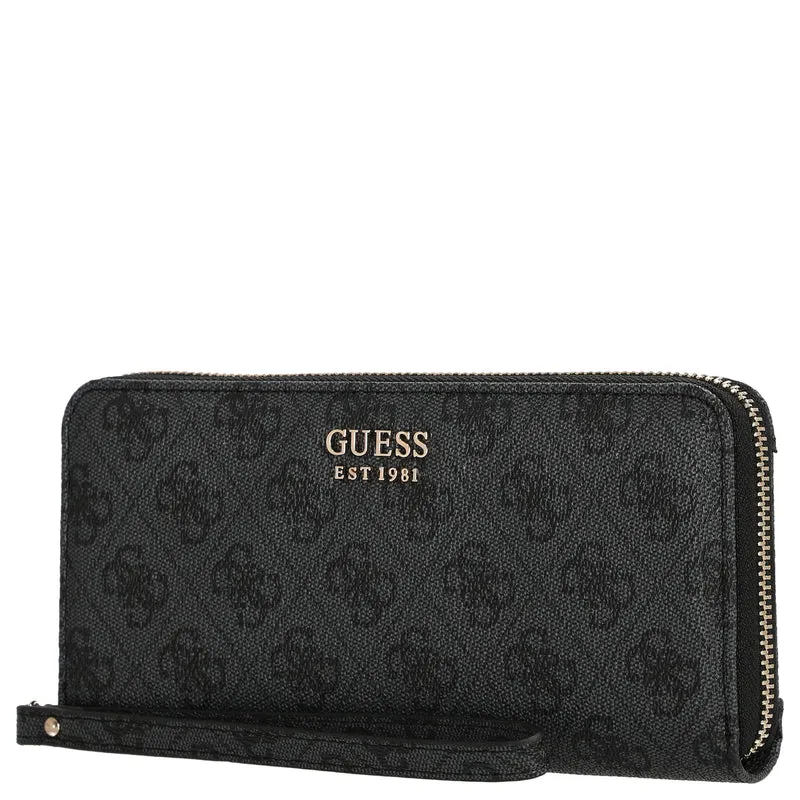 Guess Brenton SLG Large Zip Around - Geldbörse 12cc 21 cm (coal logo)