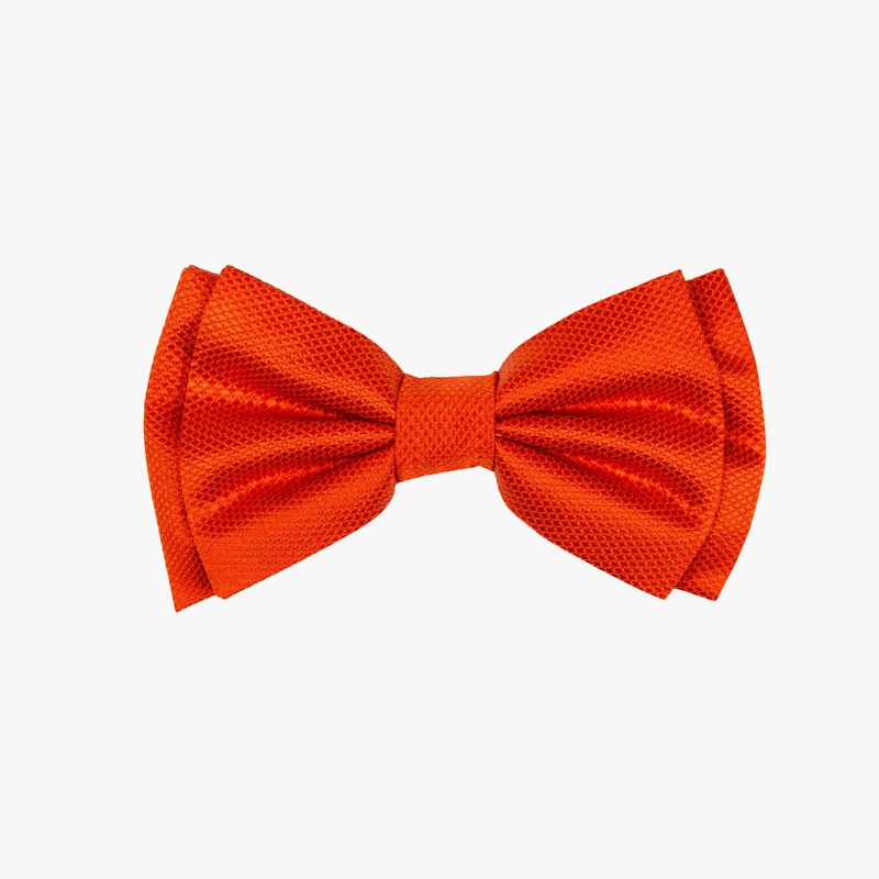 Vorgebundene Fliege aus Seide in uni orange