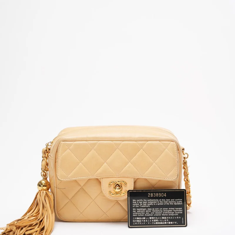 Chanel Vintage Kameratasche Beige 1990er Jahre