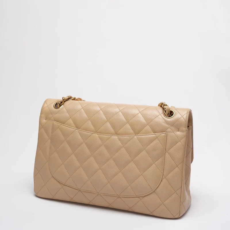 Chanel Classic Jumbo Double Flap Bag Beige Kaviar