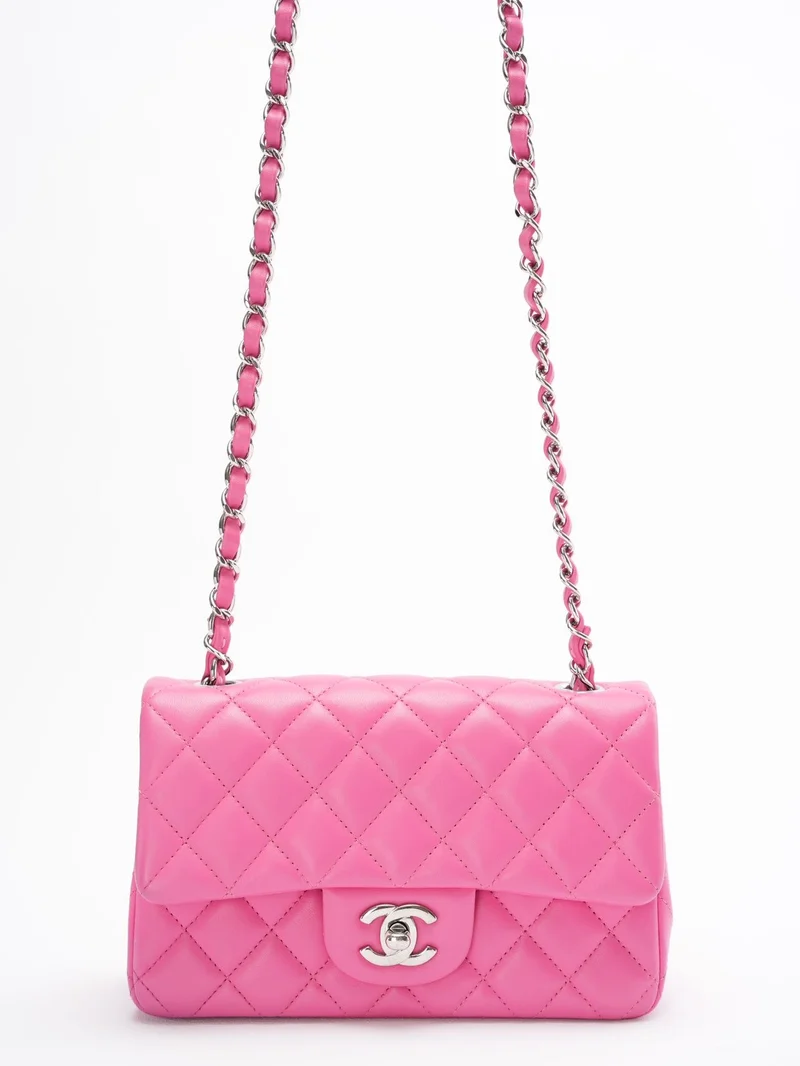 Chanel Klassische rechteckige Mini-Flap-Tasche Pink