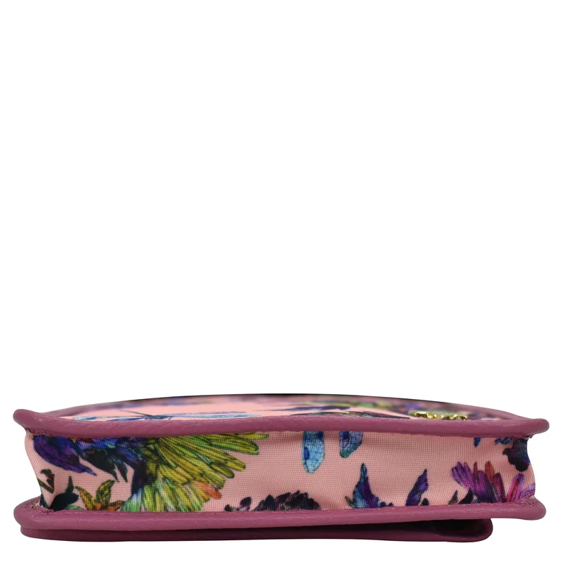 Handy-Crossbody-Geldbörse aus Stoff mit Lederbesatz - 13005
