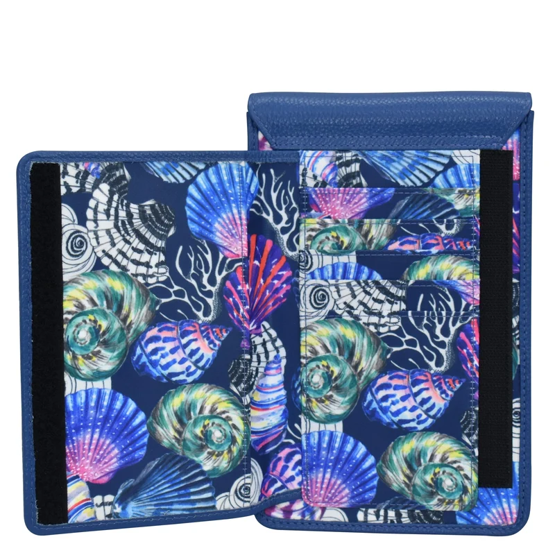 Handy-Crossbody-Geldbörse aus Stoff mit Lederbesatz - 13005