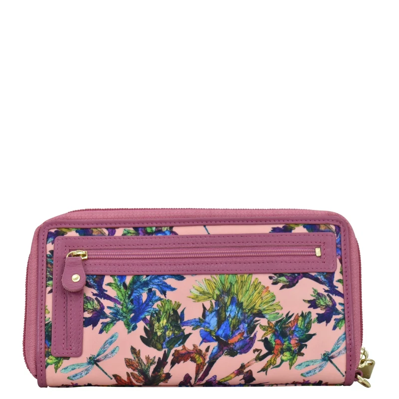 Stoff mit Lederbesatz Wristlet Travel Wallet - 13000