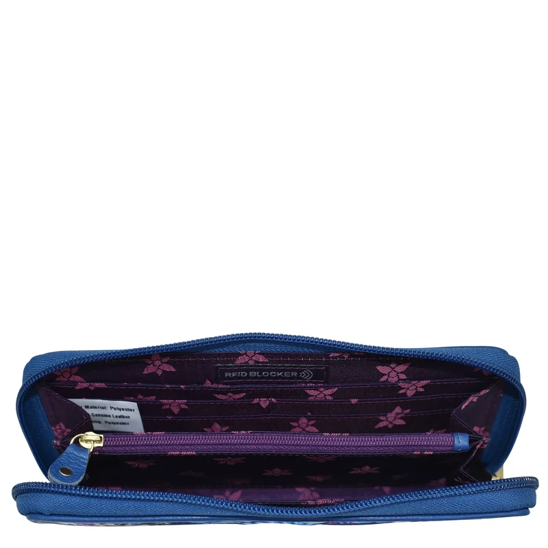 Stoff mit Lederbesatz Wristlet Travel Wallet - 13000