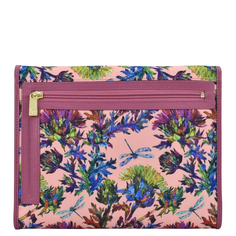 Kulturbeutel aus Stoff mit Lederbesatz - 13001