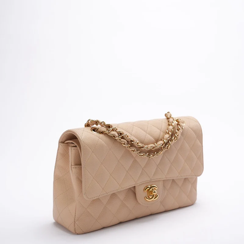 Chanel Classic Flap Bag Mittelbeige Kaviarleder
