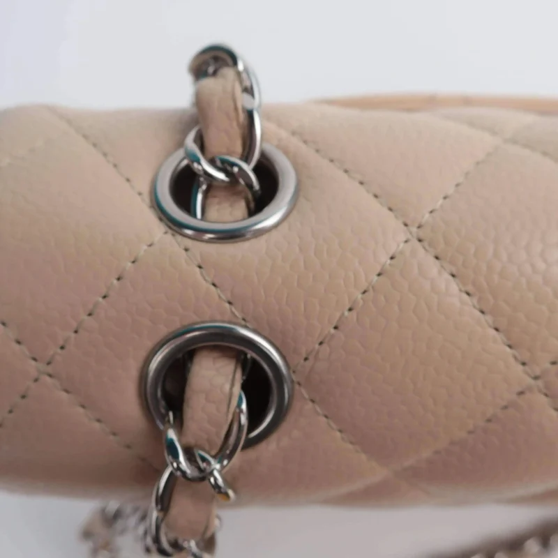 Chanel Classic Double Flap Beige Caviar Bag