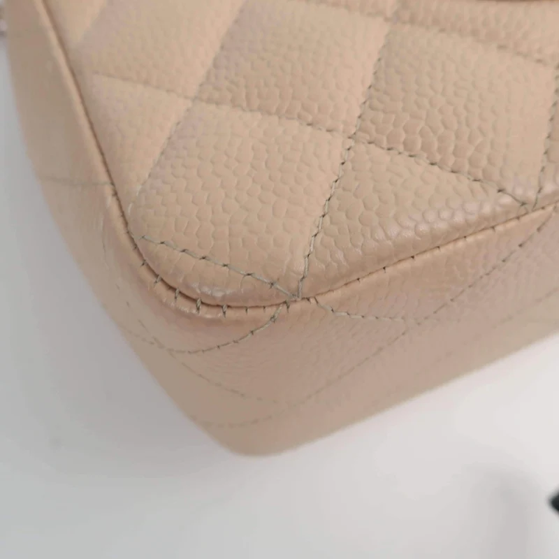 Chanel Classic Double Flap Beige Caviar Bag