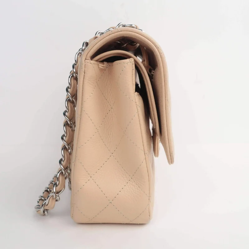 Chanel Classic Double Flap Beige Caviar Bag