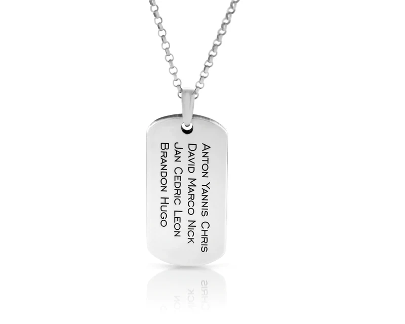 DOG TAG KETTE GRAVUR, HERREN SCHMUCK, GESCHENK PAPA VATER MÄNNERSCHMUCK
