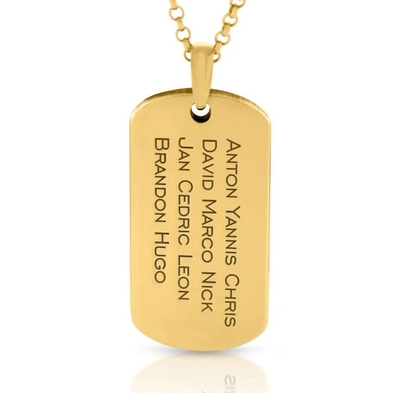 PERSONALISIERTE KETTE MANN, HERRENSCHMUCK DOG TAG VERGOLDET