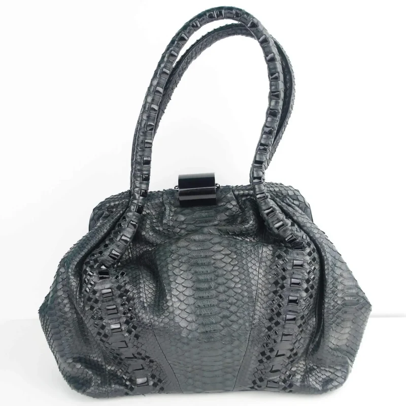 Salvatore Ferragamo Python Double Handle Bag