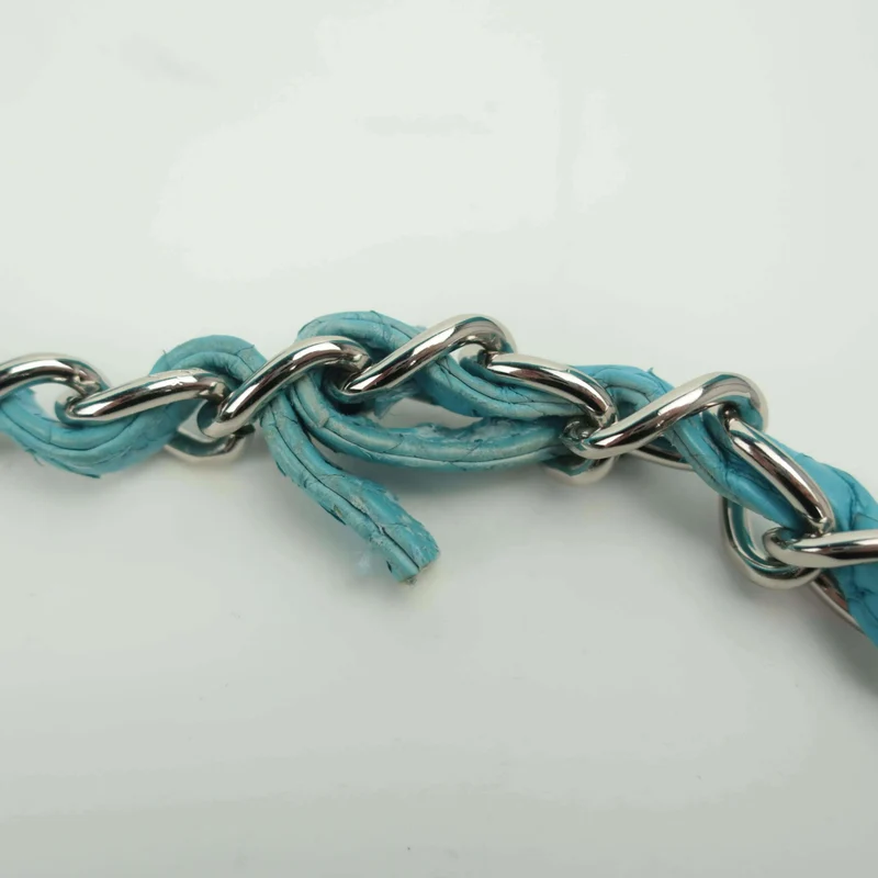 Chanel Blue Flap Jumbo Python Bag
