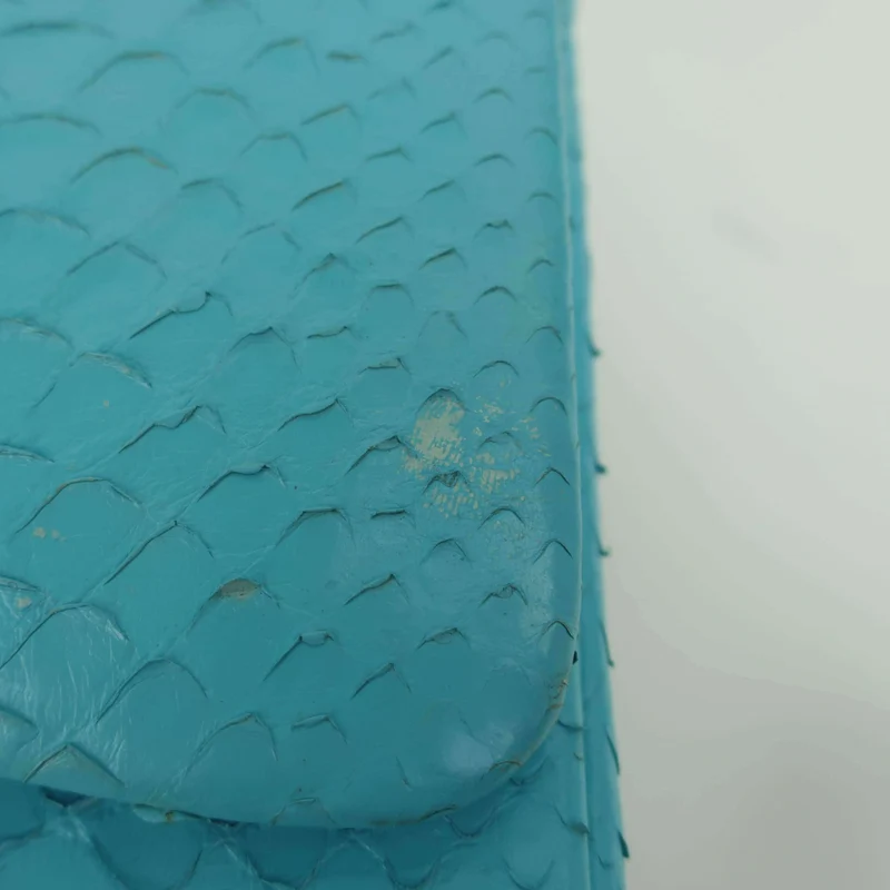 Chanel Blue Flap Jumbo Python Bag