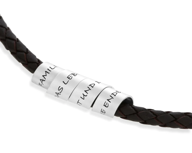 MÄNNERKETTE 925 SILBER WICKELANHÄNGER, LEDERKETTE FÜR HERREN
