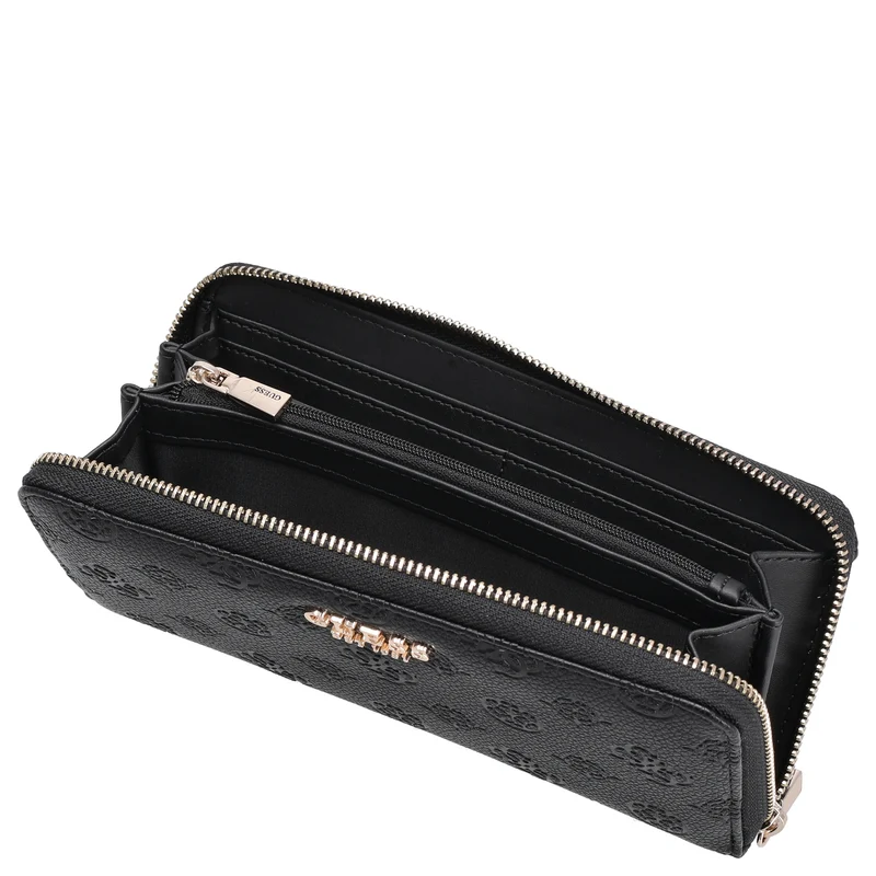 Guess Ella Logo SLG Large Zip - Geldbörse 12cc 20 cm (black logo)