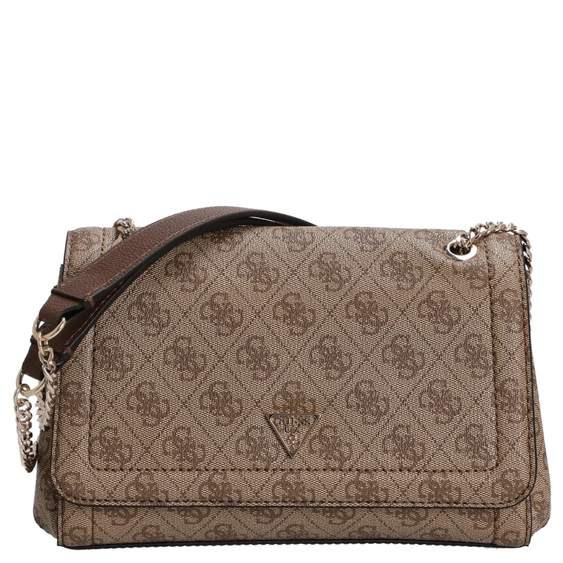 Guess Noelle II Convertible Xbody Flap - Umhängetasche 24 cm (latte logo/brown)