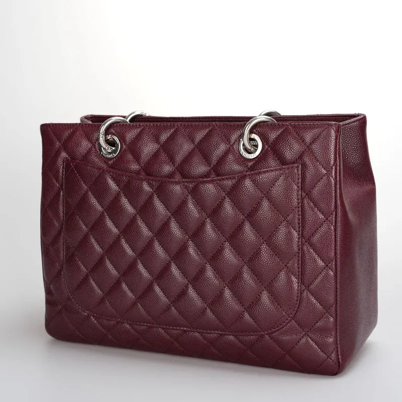 Chanel Shopping Tote Burgundy Medium Cavier Leder