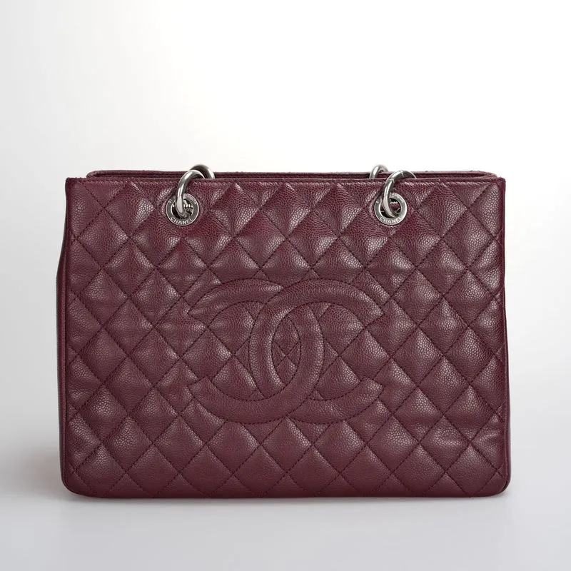 Chanel Shopping Tote Burgundy Medium Cavier Leder
