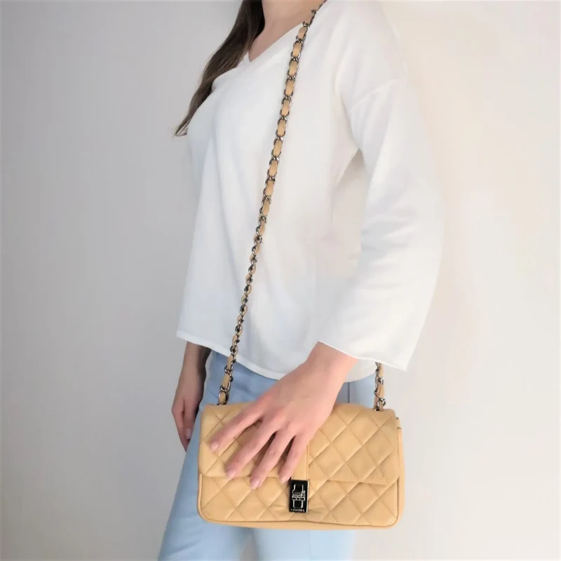 Vintage Chanel Caviar Mini Mademoiselle Flap Bag