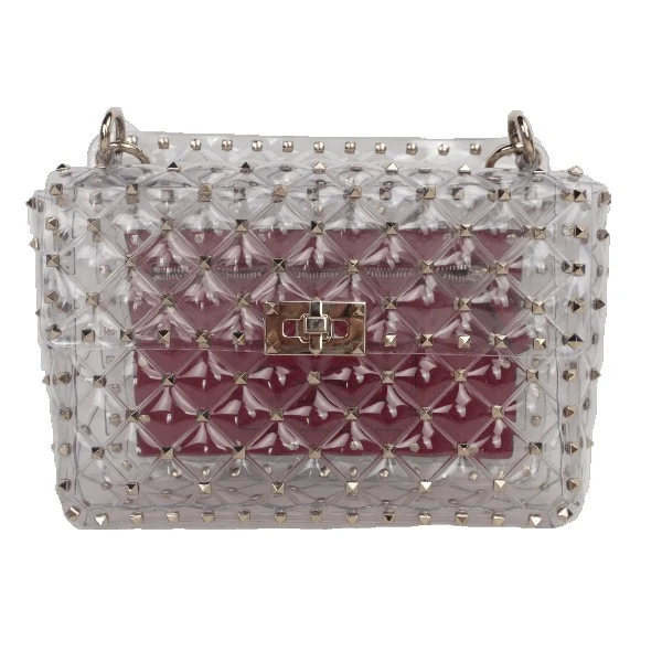 Valentino Rockstud Spike Plexi Medium Shoulder Bag