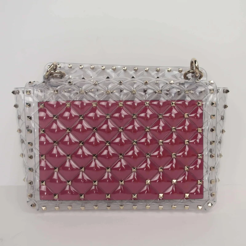 Valentino Rockstud Spike Plexi Medium Shoulder Bag