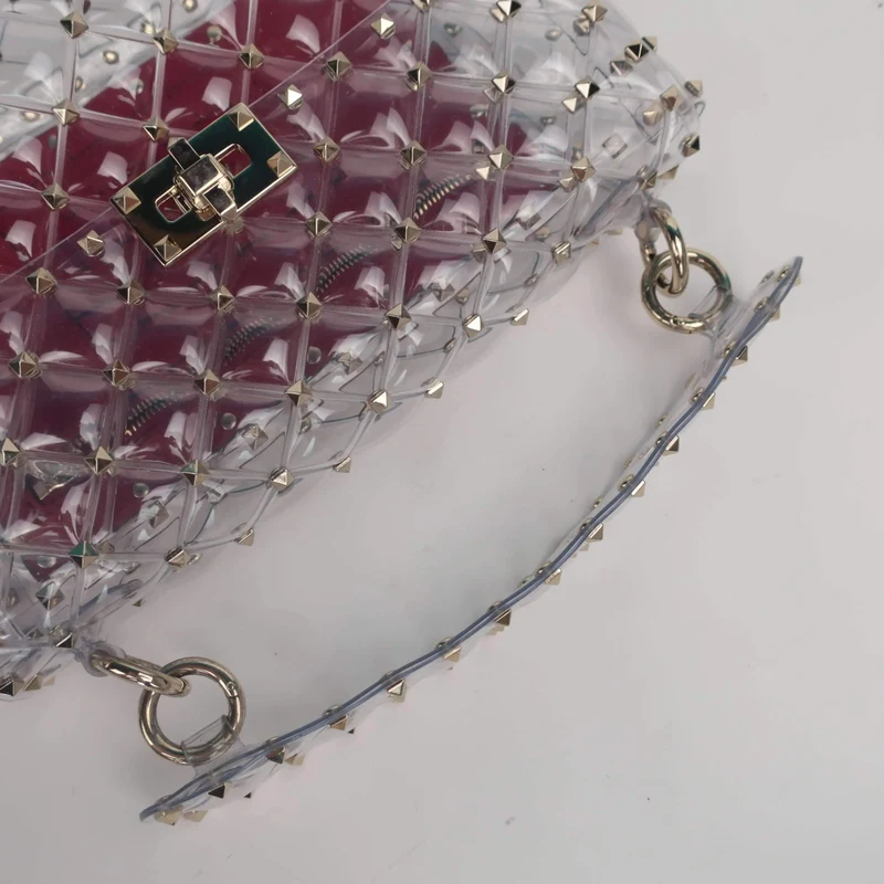 Valentino Rockstud Spike Plexi Medium Shoulder Bag