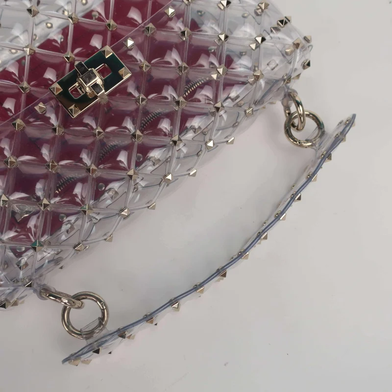 Valentino Rockstud Spike Plexi Medium Shoulder Bag