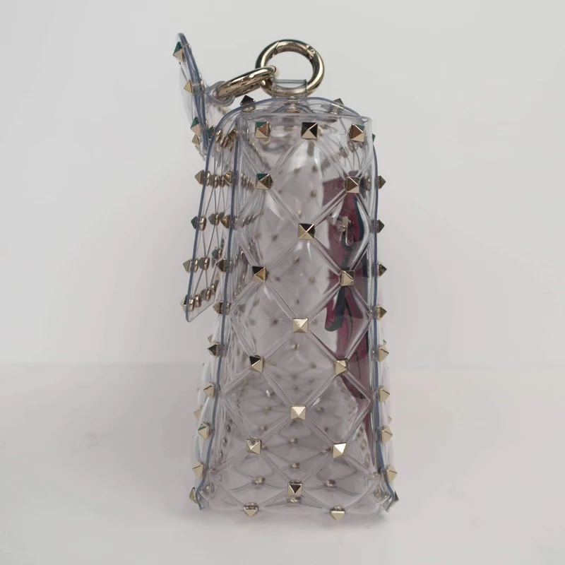 Valentino Rockstud Spike Plexi Medium Shoulder Bag